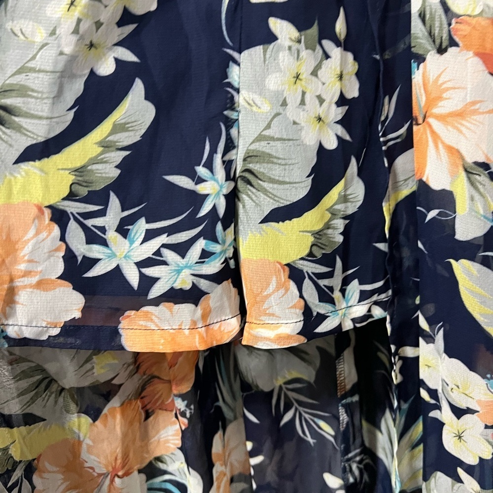Miss Avenue Blue Tropical Romper Dress Size S - Picture 5 of 11